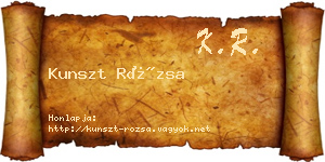 Kunszt Rózsa névjegykártya
