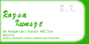 rozsa kunszt business card